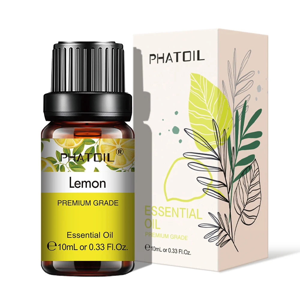 PHATOIL Natural Plant Essential Oil 10ml Eucalyptus Lavender Bergamot Vanilla Peppermint 1PCS Aroma Essential Oils For Diffuser