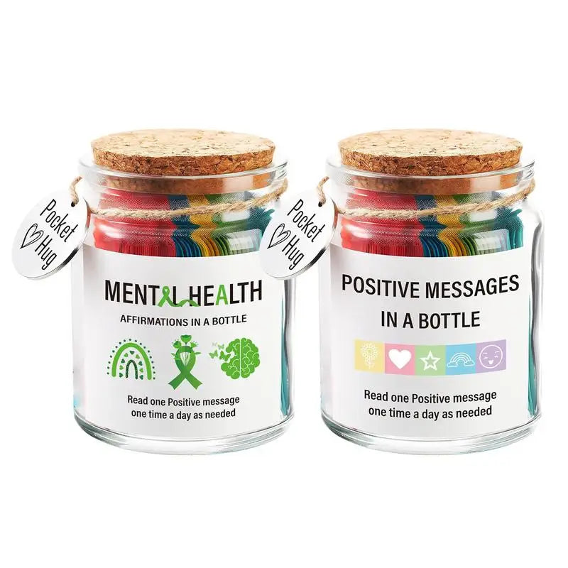 90 Mental Health Positive Messages Mini Motivational Support Card Inspirational Jar Gift for Friends and Family Cheering Up