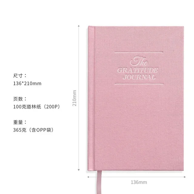 Hardcover & Mindfulness Size Five Minute Gratitude Manifestation Journal Daily Diary for Reflection Notebook The