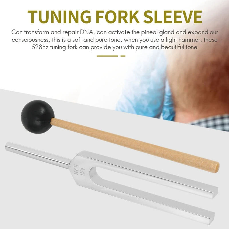 Tuning Fork 528HZ Tuner with Mallet Set for Healing Nervous System Reliever Stress Health Care Sound Therapy Healing Chakra