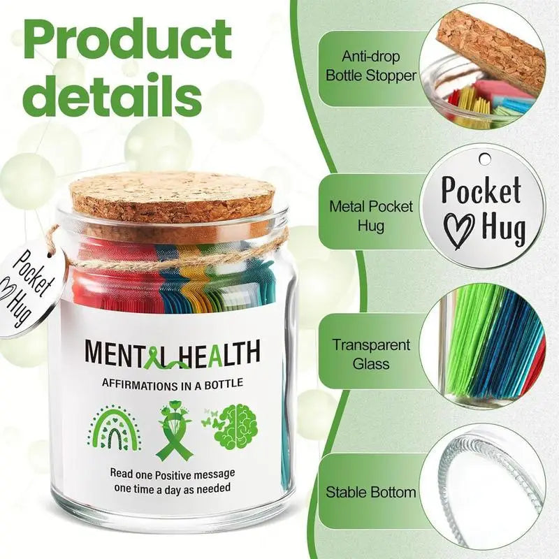 90 Mental Health Positive Messages Mini Motivational Support Card Inspirational Jar Gift for Friends and Family Cheering Up