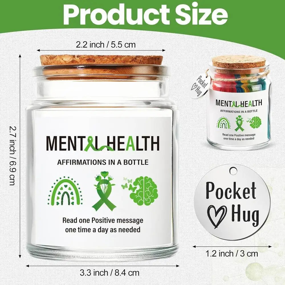 90 Mental Health Positive Messages Mini Motivational Support Card Inspirational Jar Gift for Friends and Family Cheering Up