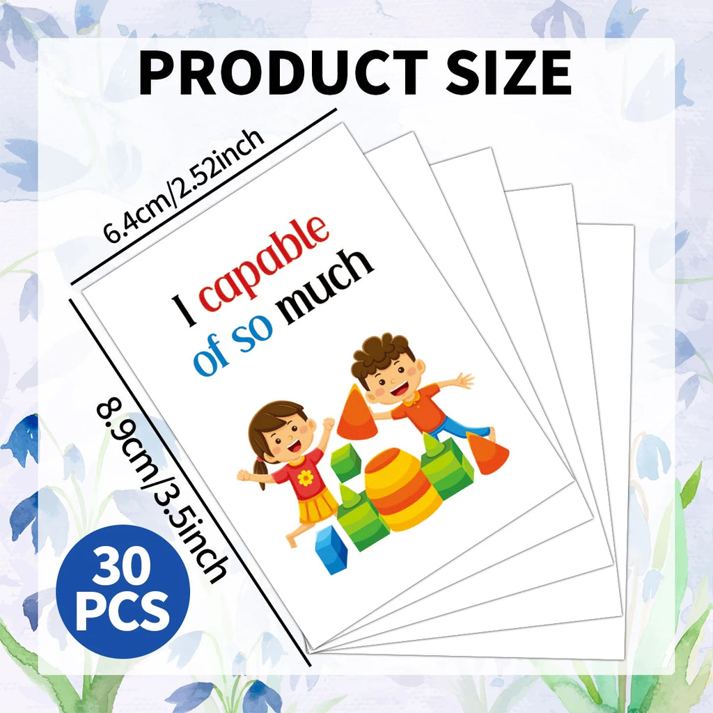 30pcs Cartoon Inspirational Affirmation Cards With Positive Quote Vivid Illustration For Family Teacher Reward Gift To Students