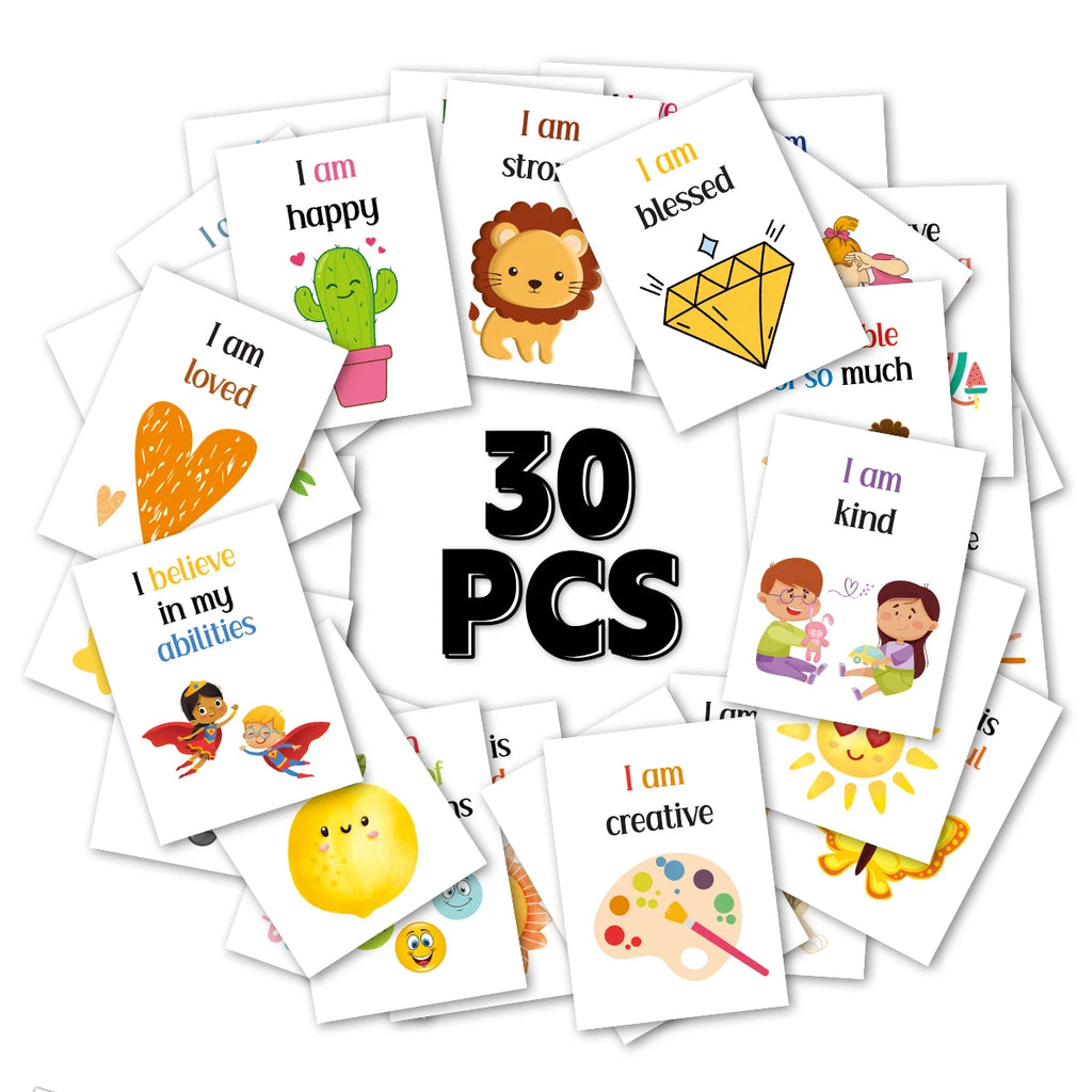 30pcs Cartoon Inspirational Affirmation Cards With Positive Quote Vivid Illustration For Family Teacher Reward Gift To Students