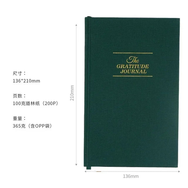 Hardcover & Mindfulness Size Five Minute Gratitude Manifestation Journal Daily Diary for Reflection Notebook The