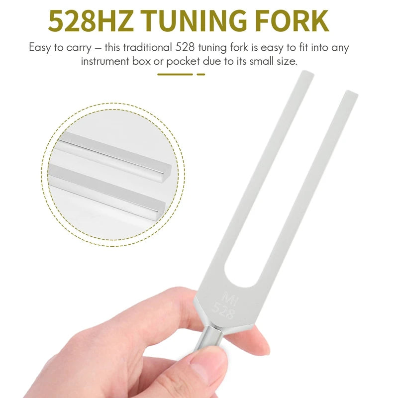 Tuning Fork 528HZ Tuner with Mallet Set for Healing Nervous System Reliever Stress Health Care Sound Therapy Healing Chakra